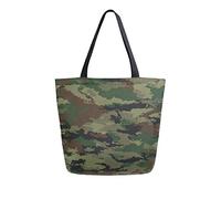 DJNGN Camouflage Military Background Canvas Tote Bag Reusable Grocery Bags Tote Carrying Bag with Handles