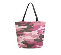 DJNGN Camouflage Pattern Canvas Tote Bag Reusable Grocery Bags Tote Carrying Bag with Handles