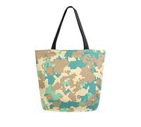 DJNGN Camouflage Pattern Canvas Tote Bag Reusable Grocery Bags Tote Carrying Bag with Handles