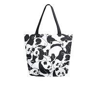 DJNGN Canvas Tote Bag for womens, Cute Animal Panda Pattern Casual Large Shoulder Bag Handbag Grocery Bags Shopping Bags