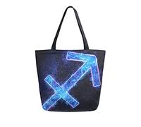 DJNGN Canvas Tote Bag for womens, Sagittarius Zodiac Sign Icon Casual Large Shoulder Bag Handbag Grocery Bags Shopping Bags