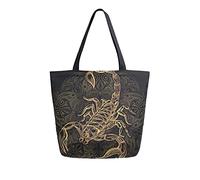 DJNGN Canvas Tote Bag for womens, Scorpio Zodiac Sign Icon Paisley Casual Large Shoulder Bag Handbag Grocery Bags Shopping Bags