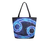DJNGN Canvas Tote Bag for womens, Zodiac Sign Icon Cancer Casual Large Shoulder Bag Handbag Grocery Bags Shopping Bags