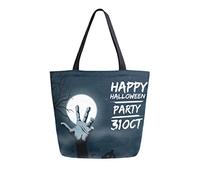 DJNGN Canvas Tote Bag Halloween Ghost Hand Carrying Bag Casual Shoulder Bag for Shopping Travel bag Reusable Grocery Bags