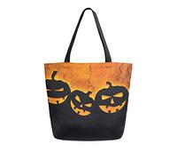 DJNGN Canvas Tote Bag Night Pumpkin Carrying Bag Casual Shoulder Bag for Shopping Travel bag Reusable Grocery Bags