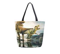DJNGN Canvas Tote Bag Special Dinosaur Carrying Bag Casual Shoulder Bag for Shopping Travel bag Reusable Grocery Bags