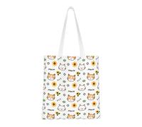 DJNGN Cartoon Cat Face Casual Shoulder Bag Handbag Reusable Shopping Travel Grocery Bag Tote Gifts For Women