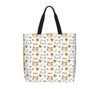DJNGN Cartoon Cat Face Casual Shoulder Bag Handbag Reusable Shopping Travel Grocery Bag Tote Gifts For Women