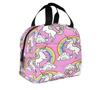 DJNGN Cartoon Unicorn Small Lunch Bag Funny Animal Colorful Rainbow Cute Horse Pattern Magic Fairytale Lunch Box Container for Work Picnic