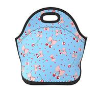 DJNGN Cherry Bowknot Lunch Bag Neoprene Insulated Cooler Lunch Tote Waterproof and Durable with Zipper for Kids Picnic Travel Lunch Bag