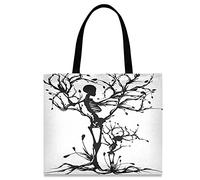 DJNGN Chic Printed Large Shoulder Tote Bag for School Gym Beach Weekender Pool Travel Hiking Yoga Nurse
