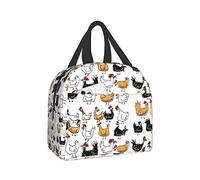 DJNGN Chicken and Chick Insulated Lunch Bag for Women Men Lunch Box Container Reusable Leakproof Cooler Tote Bags for Office Picnic Sporting