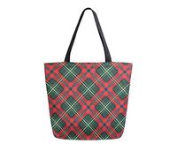 DJNGN Christmas Fabric Pattern Canvas Tote Bag Reusable Grocery Bags Tote Carrying Bag with Handles