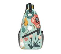 DJNGN Colorful Floral Crossbody Chest Bag, Shoulder Bag, Weekend Outdoor Hiking Backpack, Suitable For Men And Women