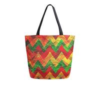 DJNGN Colorful Wave Pattern Canvas Tote Bag Reusable Grocery Bags Tote Carrying Bag with Handles