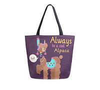 DJNGN Cool Alpaca Canvas Tote Bag Tote Carrying Bag Shoulder Bag for Shopping Travel bag Reusable Grocery Bags