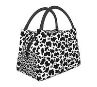 DJNGN Cow Print Lunch Bag High-Capacity Portable Aluminum Film Insulation and Refrigeration Bag Multifunctional Zipper Package for School Work Office