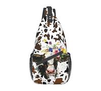 DJNGN Cow Print Sling Bag Crossbody Backpack Hiking Travel Daypack Chest Bag Lightweight Shoulder Bag For Women Men