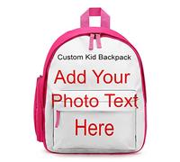 DJNGN Custom Kid's Backpack,Personalised Backpack with Photo Text Preschool Backpack for Girls Boys,Custom Toddler Backpack for Girls Boys
