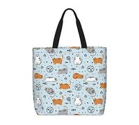 DJNGN Cute Cartoon Cat Casual Shoulder Bag Handbag Reusable Shopping Travel Grocery Bag Tote Gifts For Women
