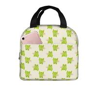 DJNGN Cute Cartoon Frog Pattern Lunch Bag Tote Bag Portable Insulated Lunch Box for Camping Travel Work