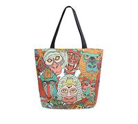 DJNGN Different Monkey Faces Canvas Tote Bag Reusable Grocery Bags Tote Carrying Bag with Handles