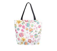 DJNGN Eggs Birds And Stylized Flowers Canvas Tote Bag Tote Carrying Bag Shoulder Bag for Shopping Travel bag Reusable Grocery Bags