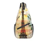 DJNGN Eiffel Tower And Flower Crossbody Chest Bag, Shoulder Bag, Weekend Outdoor Hiking Backpack, Suitable For Men And Women