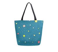 DJNGN Endless Starry Sky Canvas Tote Bag Reusable Grocery Bags Tote Carrying Bag with Handles