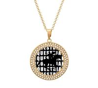 DJNGN Equestrian Ride Horse Racing Women's Pendant Necklace Gold Silver Charm Picture Necklaces Circle Jewelry
