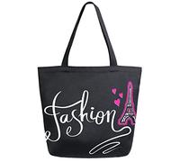 DJNGN Fashion Eiffel Tower Reusable Grocery Shopping Bag Canvas Tote Bag Large Collapsible Washable Handbag Shoulder for Women