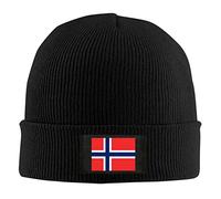 DJNGN Flag of Norway Unisex Beanie Hat Knitted Warm Cap Wool Knitted Hat Black