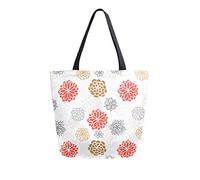 DJNGN Floral Pattern Canvas Tote Bag Reusable Grocery Bags Tote Carrying Bag with Handles