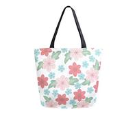 DJNGN Floral Pattern Canvas Tote Bag Reusable Grocery Bags Tote Carrying Bag with Handles