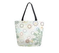 DJNGN Floral Pattern Canvas Tote Bag Reusable Grocery Bags Tote Carrying Bag with Handles