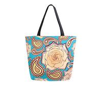 DJNGN Flower Rose Canvas Tote Bag Reusable Grocery Bags Tote Carrying Bag with Handles