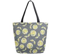 DJNGN Flowers with Polka Dot Reusable Grocery Shopping Bag Canvas Tote Bag Large Collapsible Washable Handbag Shoulder for Women