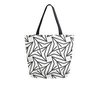 DJNGN Geometric Pattern Canvas Tote Bag Reusable Grocery Bags Tote Carrying Bag with Handles