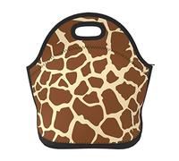 DJNGN Giraffe Print Lunch Bag Neoprene Insulated Cooler Lunch Tote Waterproof and Durable with Zipper for Kids Picnic Travel Lunch Bag