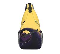 DJNGN Halloween Moon Night Graveyard Crossbody Chest Bag, Shoulder Bag, Weekend Outdoor Hiking Backpack, Suitable For Men And Women