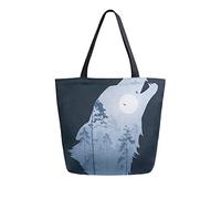 DJNGN Head Of The Howling Wolf Canvas Tote Bag Tote Carrying Bag Shoulder Bag for Shopping Travel bag Reusable Grocery Bags