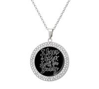 DJNGN I Have A Hero I Call Him Daddy Women's Pendant Necklace Gold Silver Charm Picture Necklaces Circle Jewelry