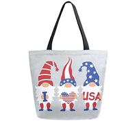 DJNGN I Love Usa Reusable Grocery Shopping Bag Canvas Tote Bag Large Collapsible Washable Handbag Shoulder for Women