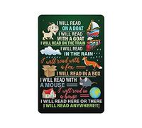 DJNGN I Will Read on A Boat Metal Sign Vintage Style Tin Sign Home Wall Posters Bar Cafe Kitchen Garage Garden Farm Room Man Cave Decor Novelty Family Birthday Gifts