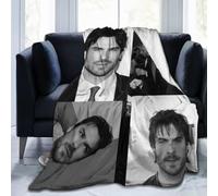 DJNGN Ian-Somerhalder Cozy Plush Thow Blanket Flannel Blanket,Bedding Warm Fleece Soft Blanket for Sofa Couch Living Room Office Car Camp Beach Blankets 80"X60"