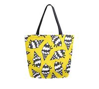 DJNGN Ice Cream Pattern Canvas Tote Bag Reusable Grocery Bags Tote Carrying Bag with Handles