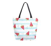 DJNGN Ice Cream Seamless Pattern Canvas Tote Bag Reusable Grocery Bags Tote Carrying Bag with Handles