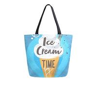 DJNGN Ice Cream With Additives Canvas Tote Bag Tote Carrying Bag Shoulder Bag for Shopping Travel bag Reusable Grocery Bags