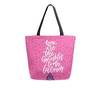 DJNGN Ice Cream With Sprinkles Canvas Tote Bag Tote Carrying Bag Shoulder Bag for Shopping Travel bag Reusable Grocery Bags