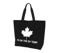 DJNGN I'M On The Eh Team Canada Canadian Women'S Lightweight Canvas Handbag Reusable Shopping Bag Black